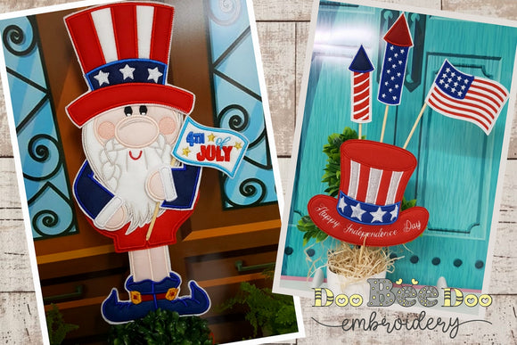 4th of July Ornament pack with 2 designs  - ITH  Applique