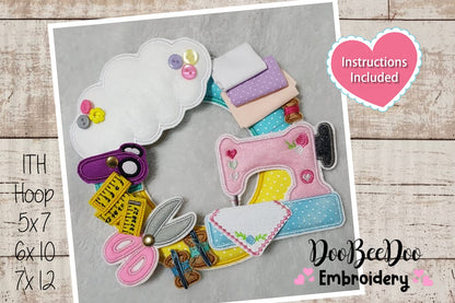 Sewing Garland - ITH Project - Machine Embroidery Design