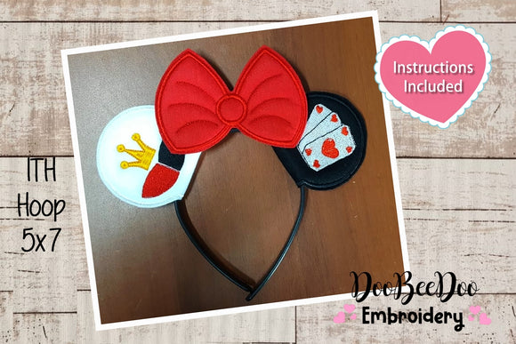 Mouse Ears Queen of Cards - ITH Project - Machine Embroidery Design
