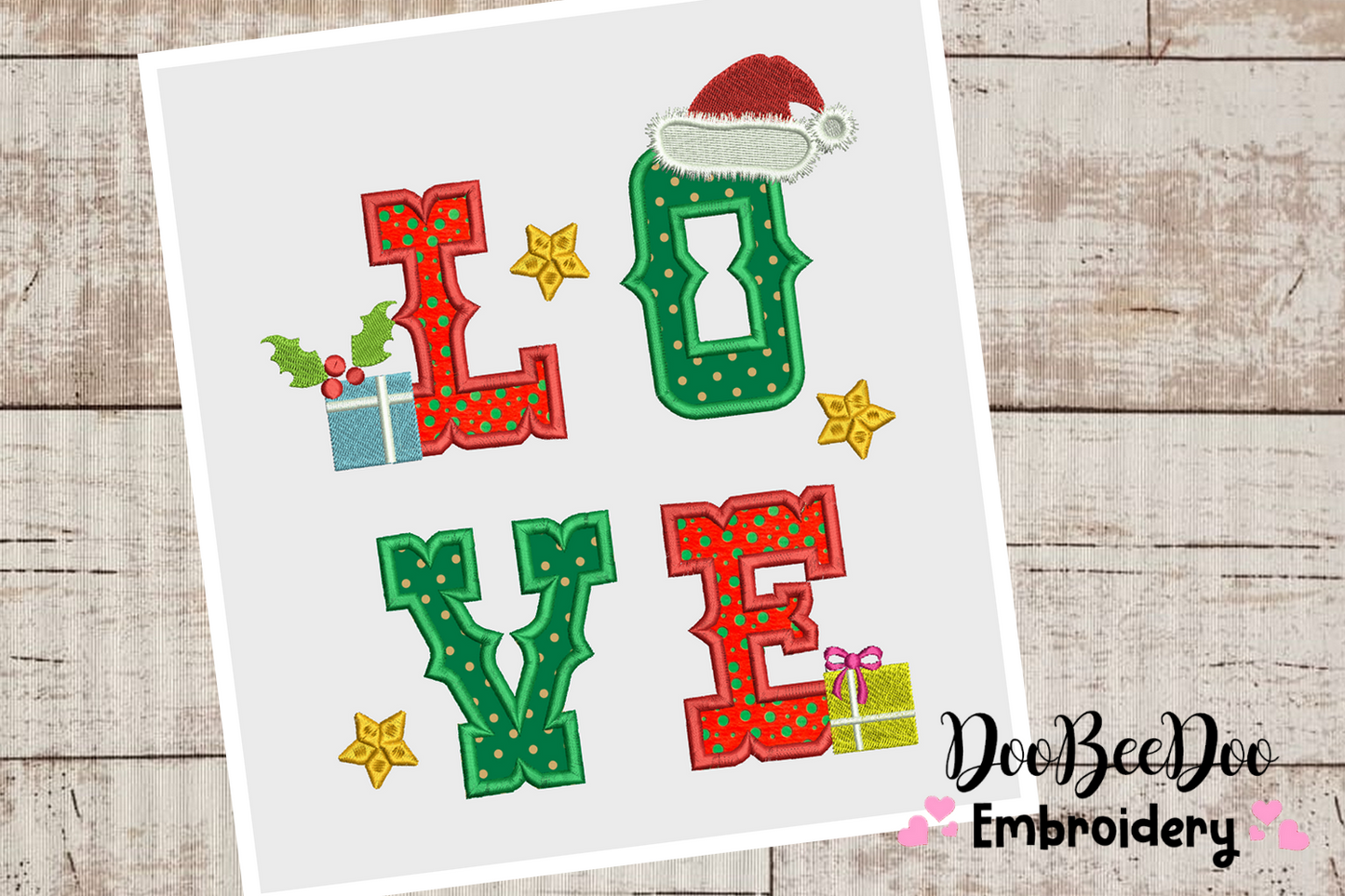 Christmas  Love - Applique - 6 Sizes - Machine Embroidery Designs