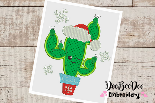 Christmas Cactus  - Applique - 3 Sizes - Machine Embroidery Designs
