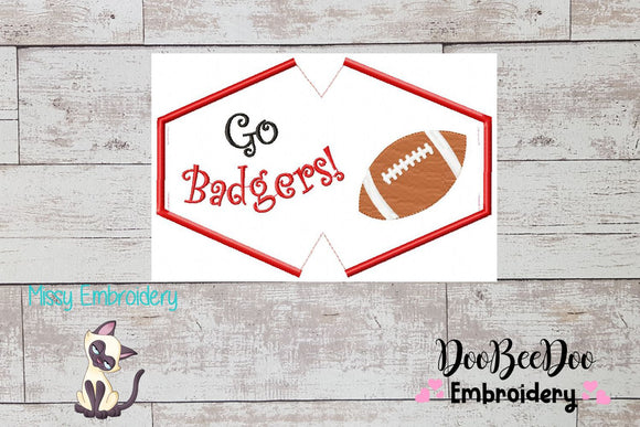 Go Badgers! In The Hoop Face Mask - ITH Applique - 3 Sizes - Machine Embroidery Design
