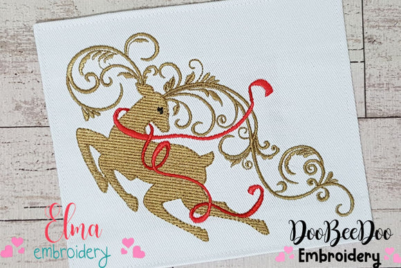 Christmas Reindeer - Fill Stitch - Machine Embroidery Design