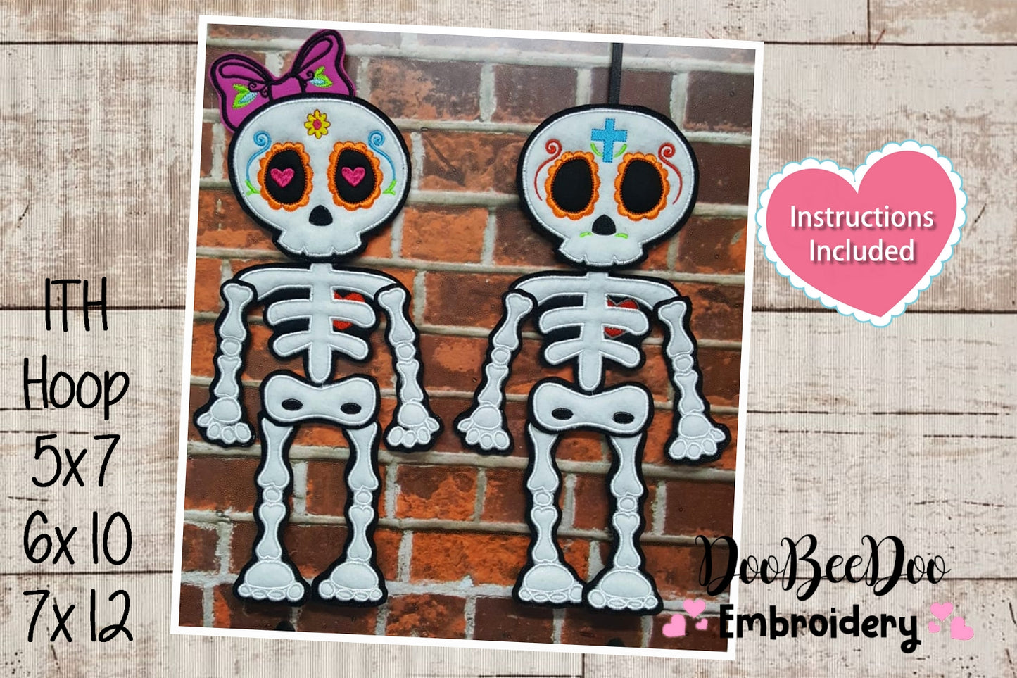 Halloween Skull - ITH Project - Machine Embroidery Design