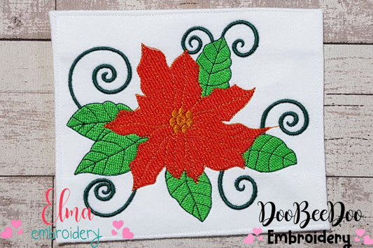 Christmas Poinsettia Flower - Fill Stitch
