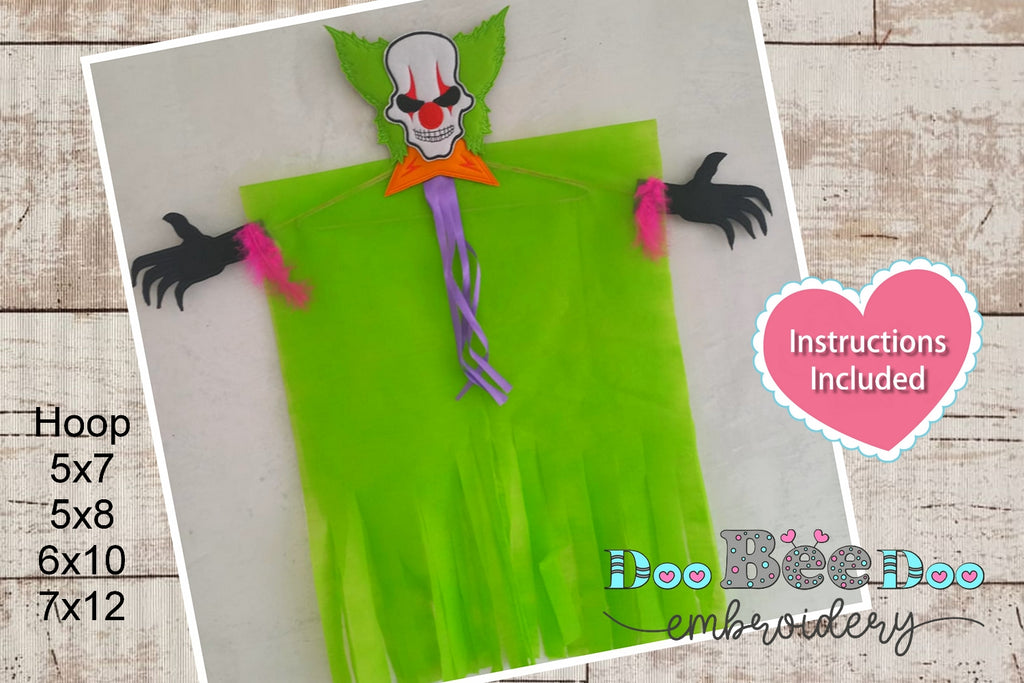 Clown Hanging Halloween - ITH Project - Machine Embroidery Design