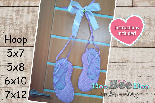Ballet Pointe Shoes - ITH Project - Machine Embroidery Design