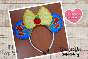 Mouse Ears Snow White Headband - ITH Project - Machine Embroidery Design