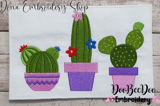 Cactus Trio - Fill Stitch