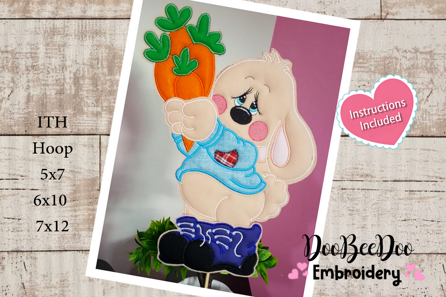 Easter Bunny Ornament - ITH Project - Machine Embroidery Design