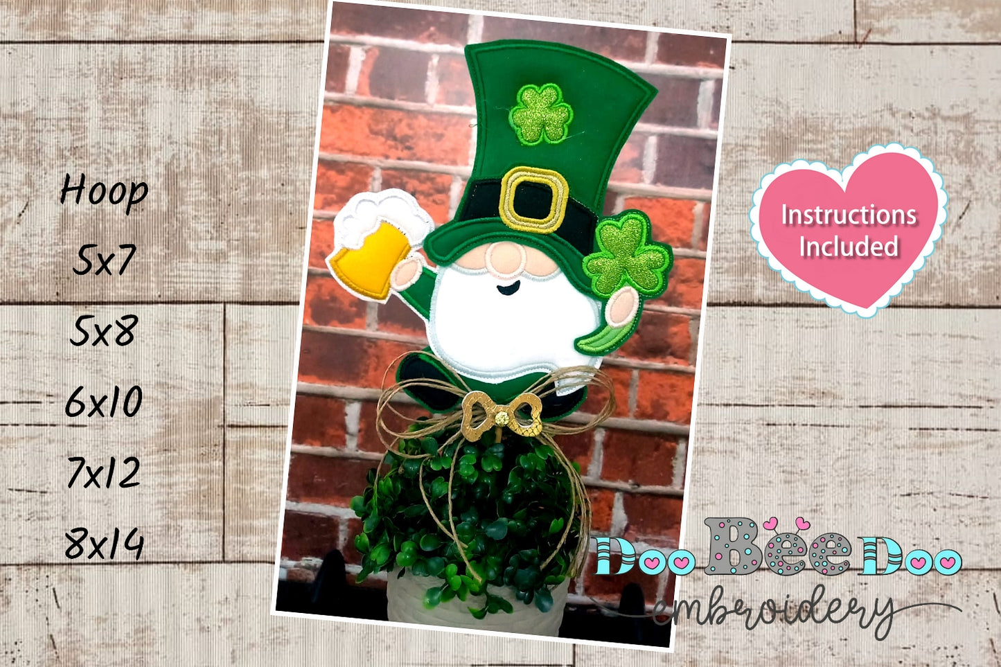 Leprechaun with Beer - ITH Project - Machine Embroidery Design