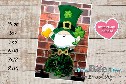 Leprechaun with Beer - ITH Project - Machine Embroidery Design