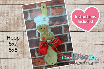 Gingerbread for Wooden Spoon - ITH Project - Machine Embroidery Design