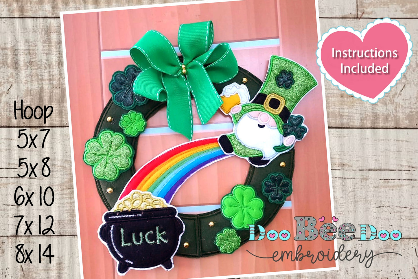 Saint Patrick's Wreath - ITH Project - Machine Embroidery Design