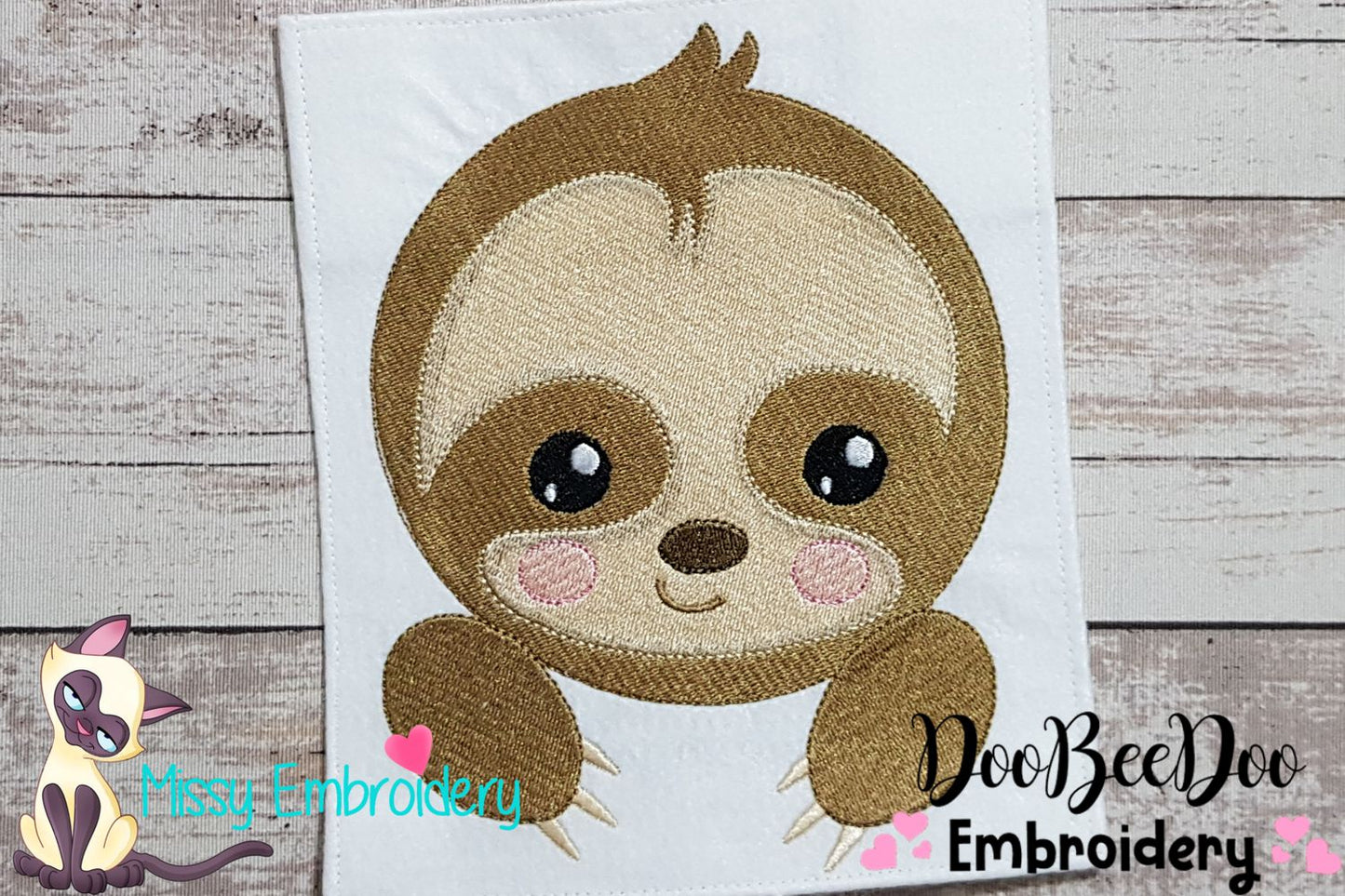 Baby Sloth Face - Fill Stitch - Machine Embroidery Design
