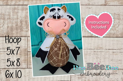 Cow Door Stop Weight - ITH Project - Machine Embroidery Design