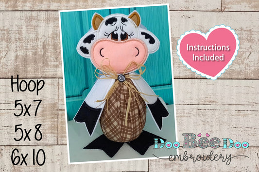 Cow Door Stop Weight - ITH Project - Machine Embroidery Design