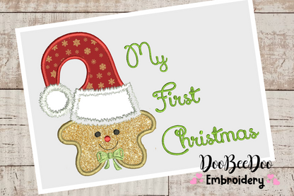 My First Christmas Star Boy  - Applique   - 5 Sizes - Machine Embroidery Designs