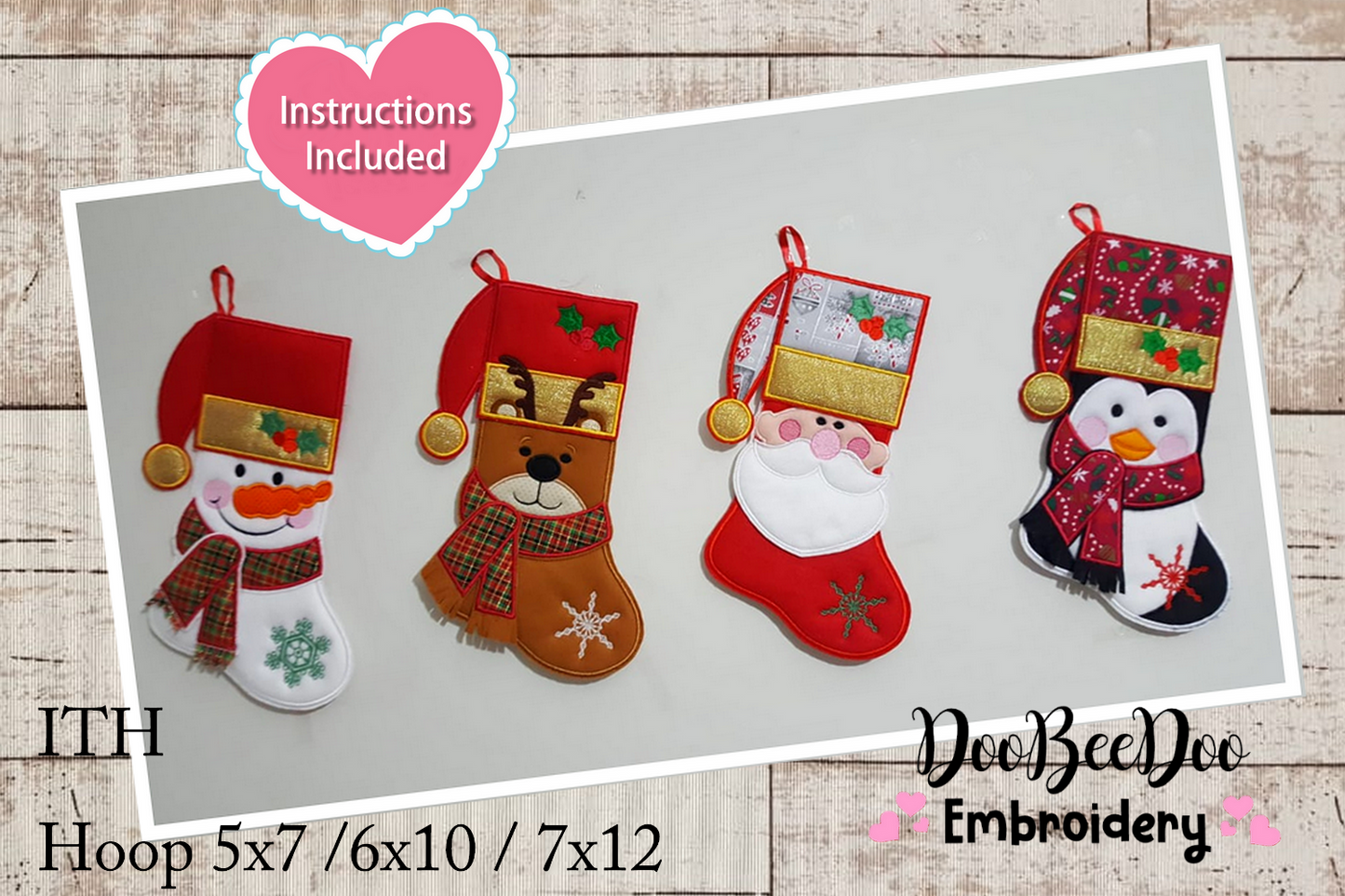Christmas Door Ornaments Collection - ITH Project - Machine Embroidery Design