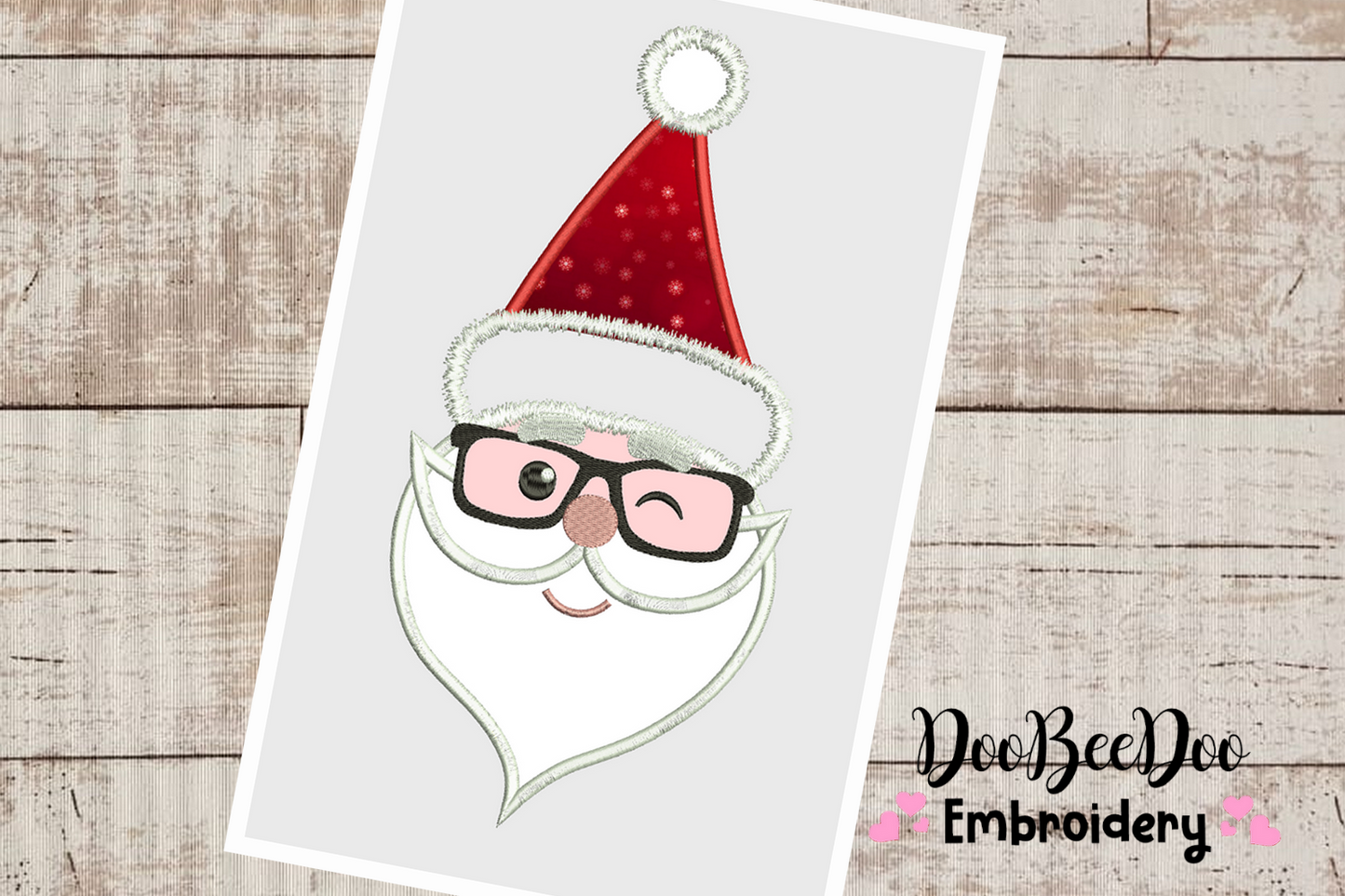 Santa Claus with glasses - Applique - 6 Sizes - Machine Embroidery Designs