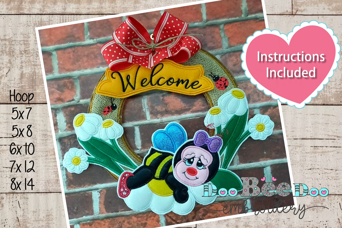 Beautiful Bee Spring Home - ITH Project - Machine Embroidery Design