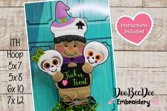 Halloween Gingerbread Ornament - ITH Project - Machine Embroidery Design