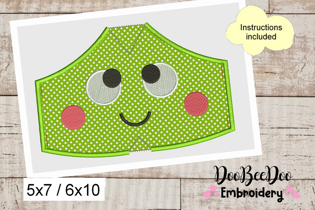 Frog Face Mask - ITH Project - Machine Embroidery Design