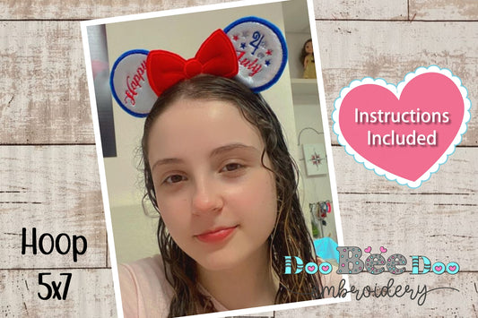 Happy 4th of July Headband - ITH Project - Machine Embroidery Design