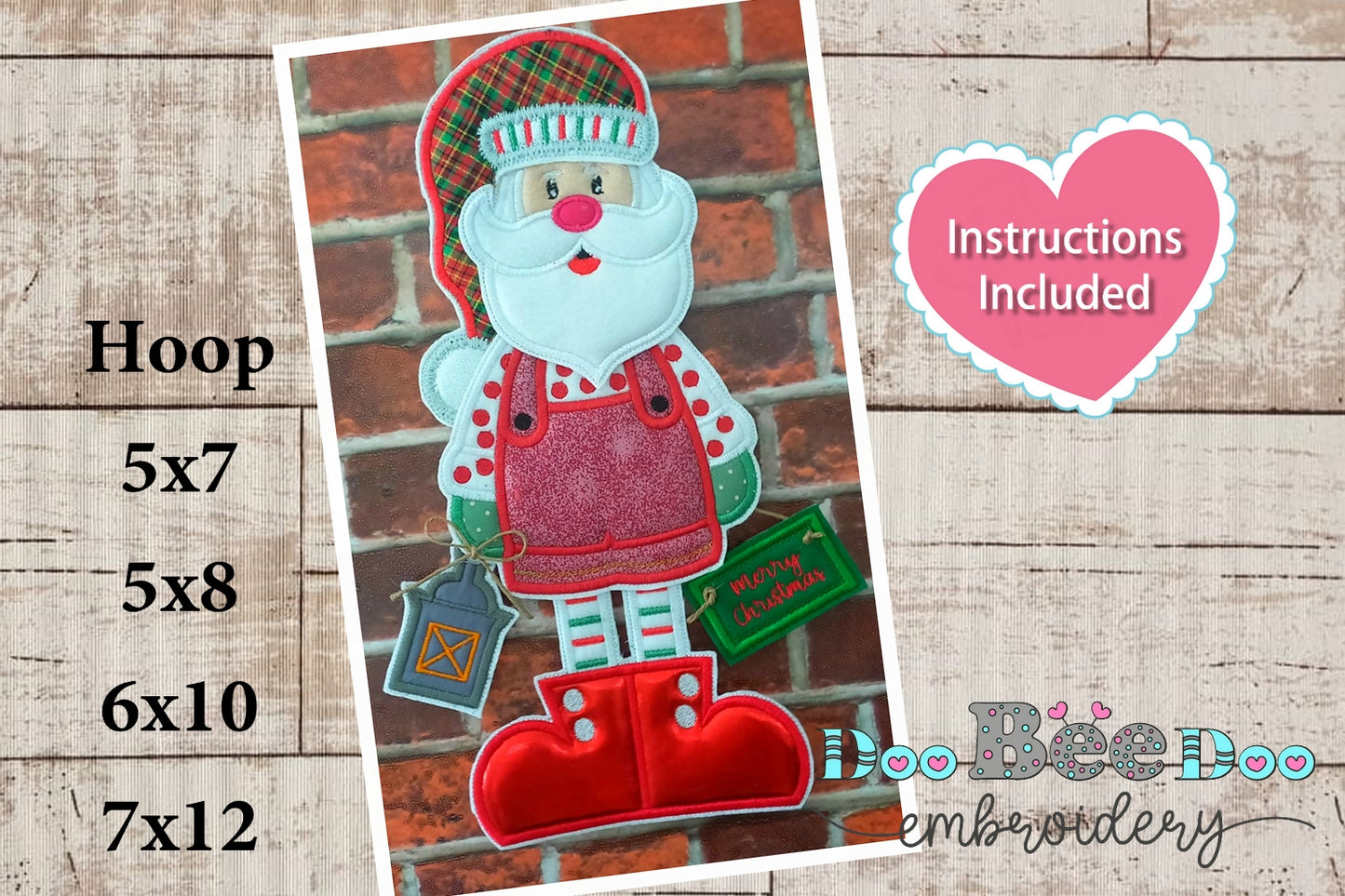 Santa Claus With Light Bulb - ITH Project - Machine Embroidery Design