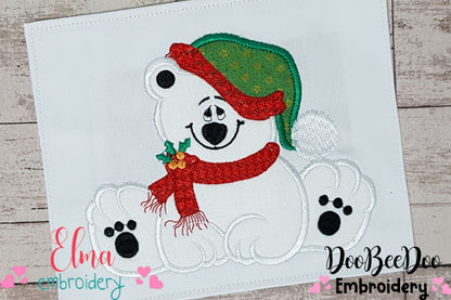 Christmas Polar Bear - Applique