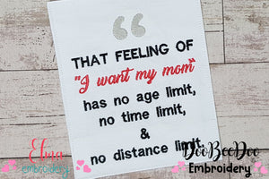 That Feeling of "I Want my Mom" - Fill Stitch