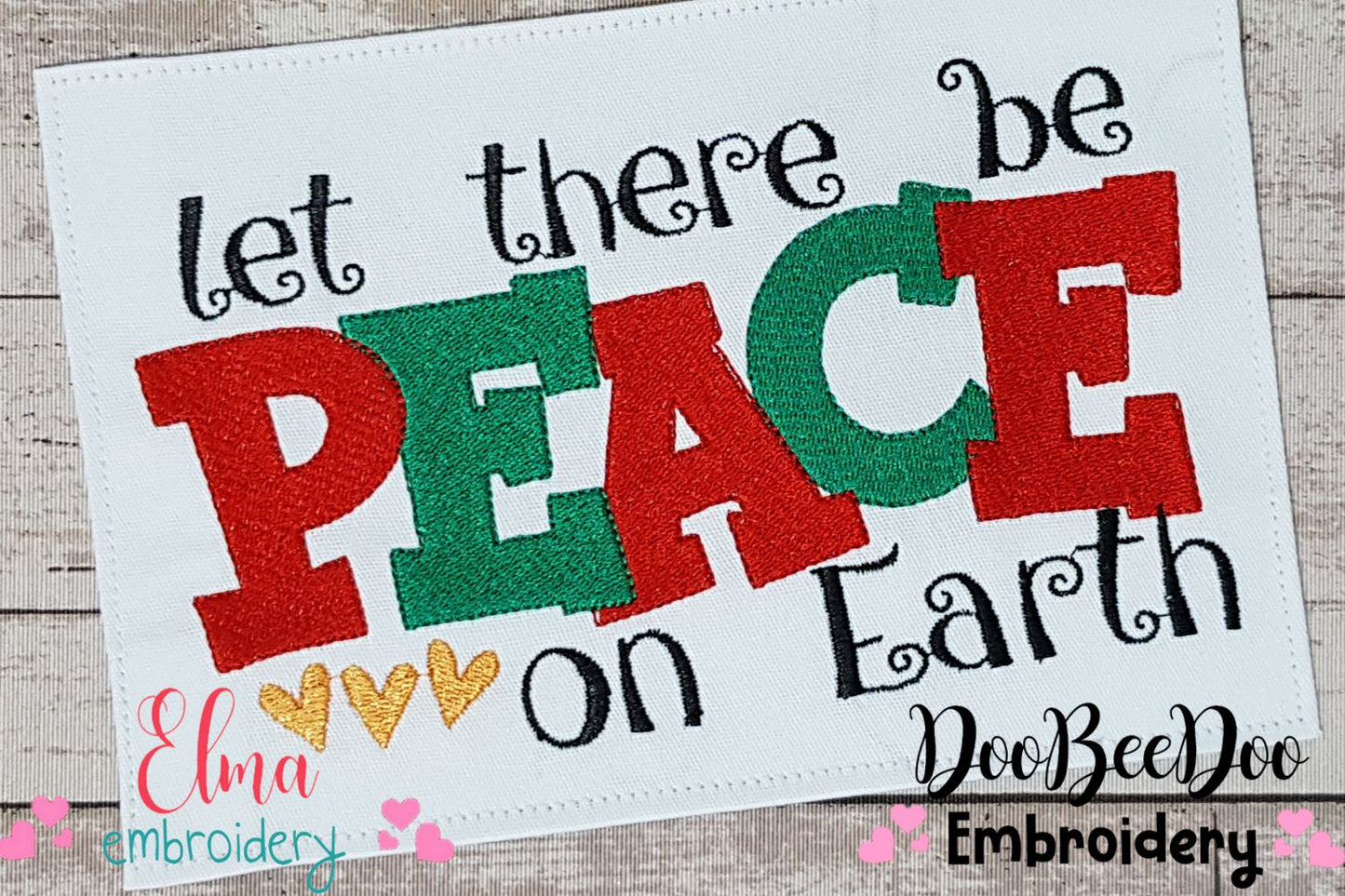 Let There be Peace on Earth - Fill Stitch Embroidery