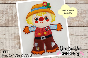 Scarecrow Ornament - ITH Project - Machine Embroidery Design