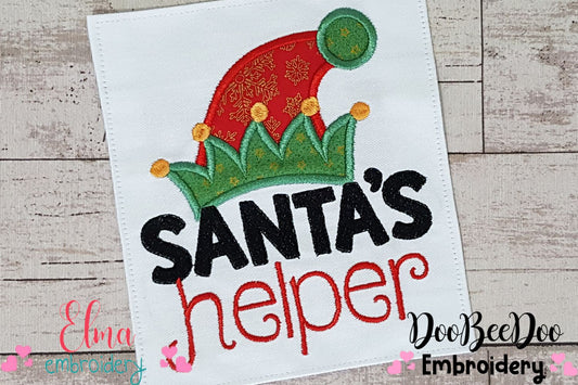Santa's Helper Elf Hat - Applique - Machine Embroidery Design