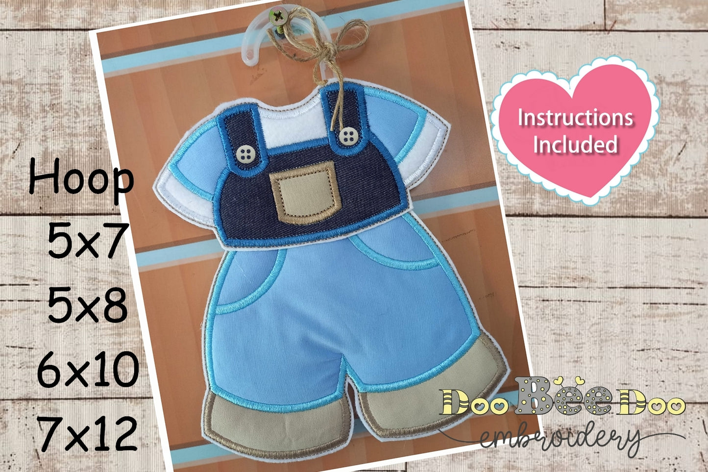 Baby Boy Clothes Nursery Door Hanger - ITH Project - Machine Embroidery Design