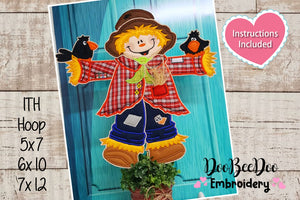 Cute Scarecrow Ornament - ITH Project - Machine Embroidery Design
