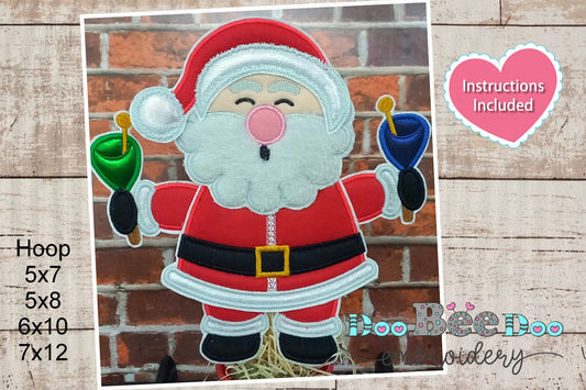 Santa Claus with Christmas Bells - ITH Project - Machine Embroidery Design