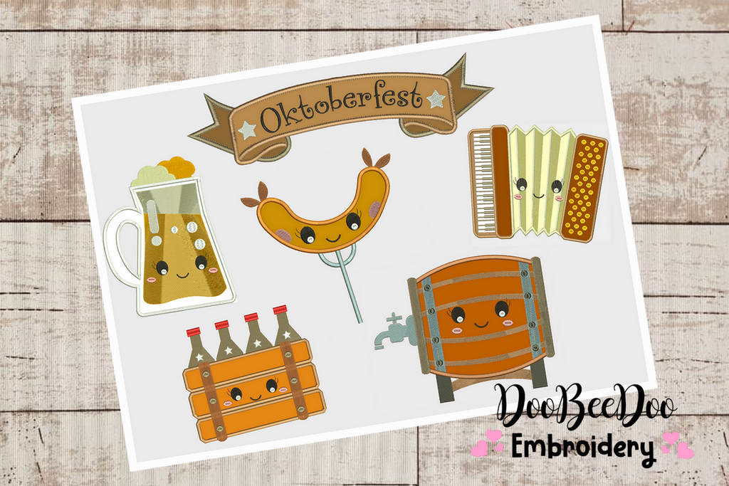 Oktoberfest  Germany  -  Applique  - 6 sizes - Set for 5 Designs -  Machine Embroidery Design