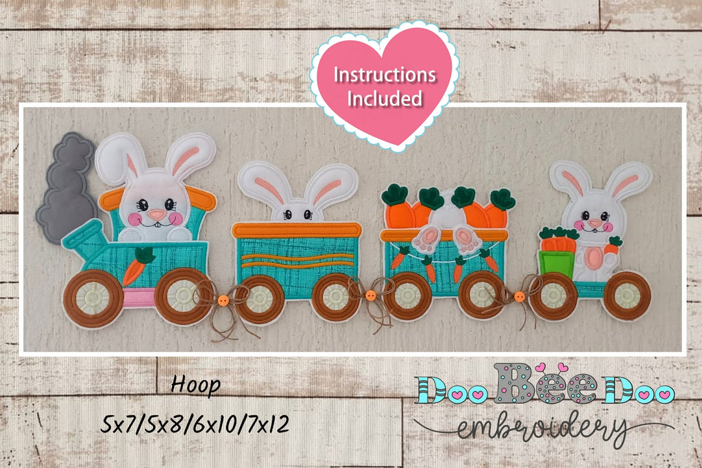 Train with Rabbits - ITH Project - Machine Embroidery Design