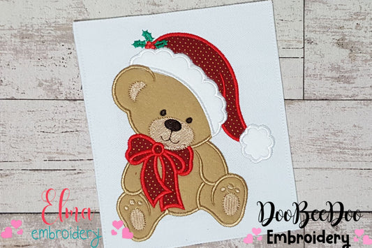 Christmas Teddy Bear Boy Santa - Applique