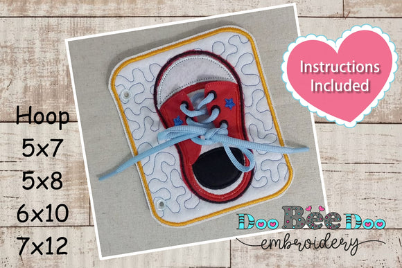 Sensory Game How To Tie a Shoe - ITH Project - Machine Embroidery Design