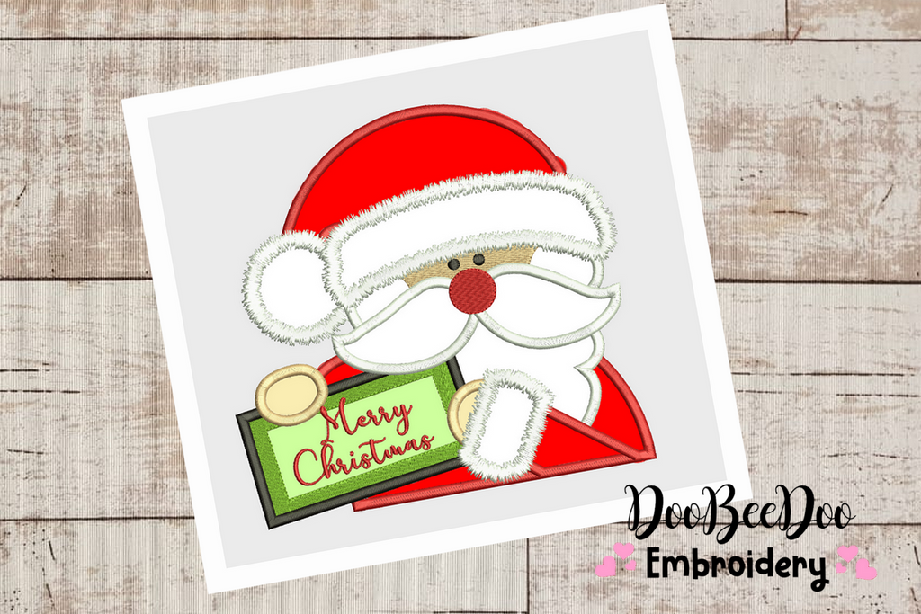 Santa Claus Merry Christmas - Applique - 6 Sizes - Machine Embroidery Designs