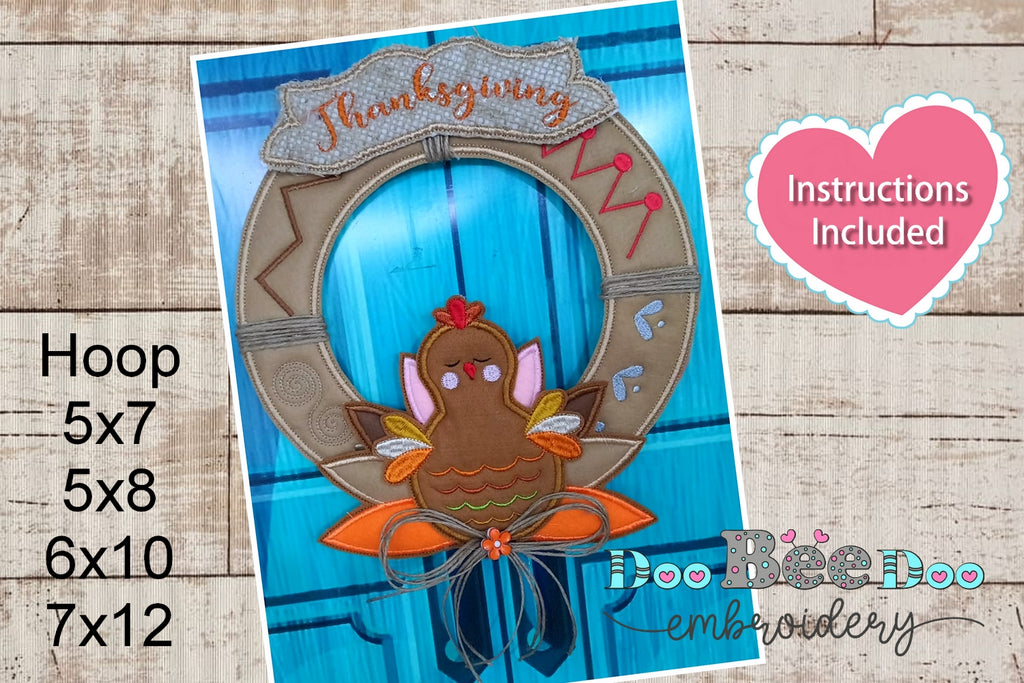 Thanksgiving Wreath - ITH Project - Machine Embroidery Design