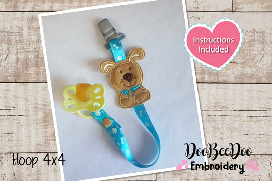 Pacifier Cute Puppy - ITH Project - Machine Embroidery Design