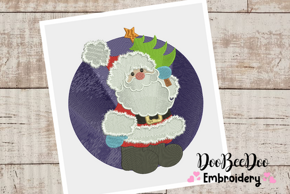 Santa Claus - Fill Stitch - 6 Sizes -  Machine Embroidery Design