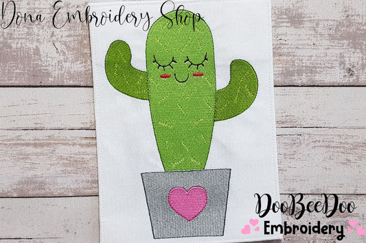 Cute Cactus Vase - Fill Stitch