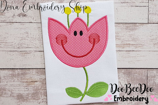 Cute Flower Smiling - Applique