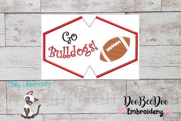 Go Bulldogs! In The Hoop Face Mask - ITH Applique - 3 Sizes - Machine Embroidery Design