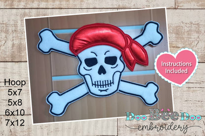 Pirate Skull - ITH Project - Machine Embroidery Design