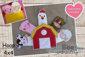Finger Puppets Farm Animals - ITH Project - Machine Embroidery Design